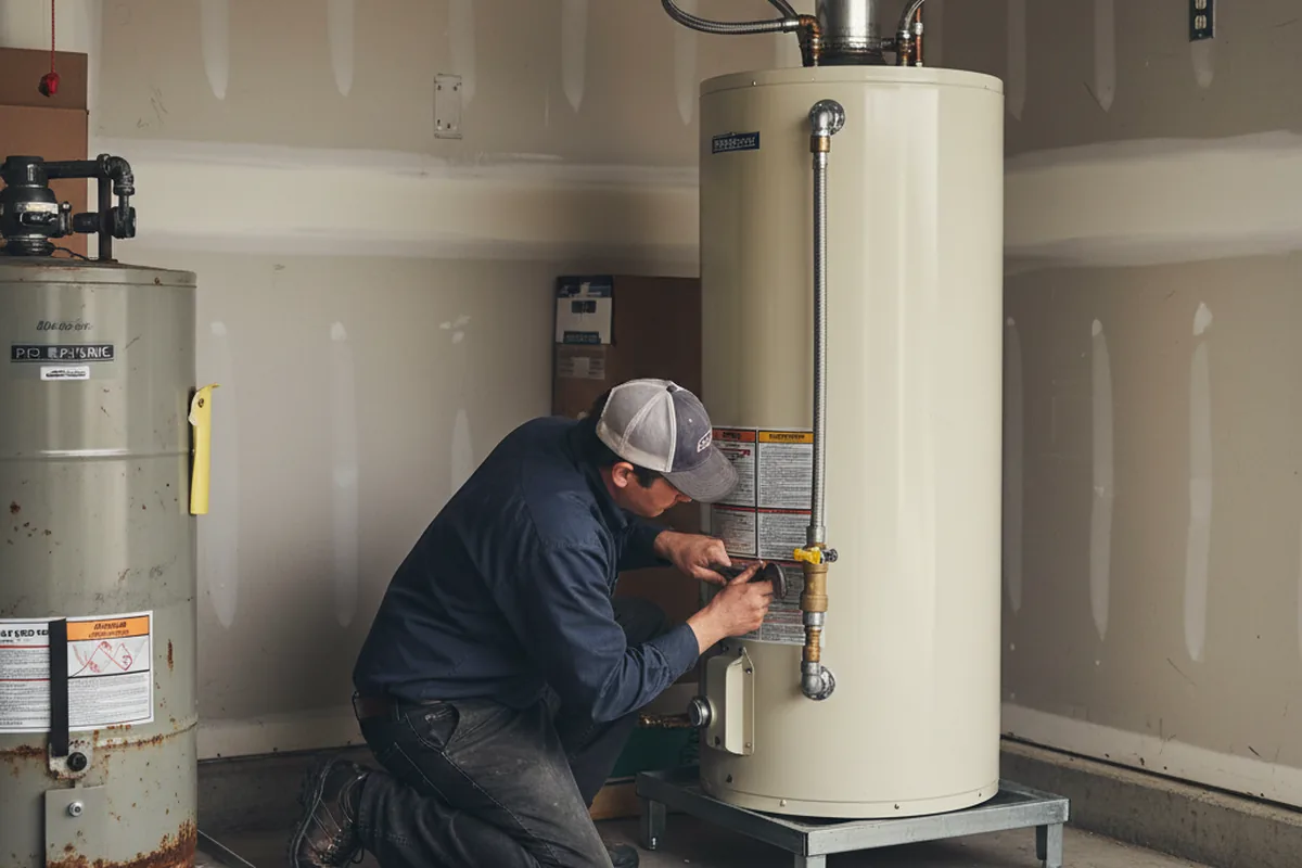 Water heater and shutoff valve replacement in Johnsonville
